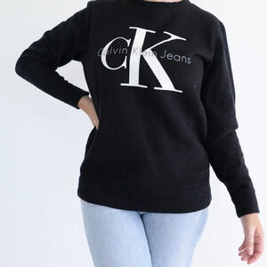 Calvin Klein Jeans Black 60%  Cotton Crewneck Sweater Size XS